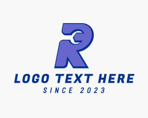 Machine - Mechanic Wrench Letter R logo design
