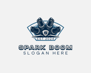 Automotive Engine Spark Plug logo design