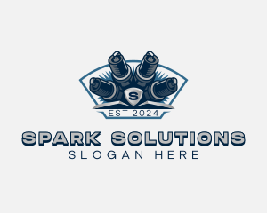 Automotive Engine Spark Plug logo design