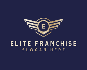 Premium Airline Wing Badge logo design