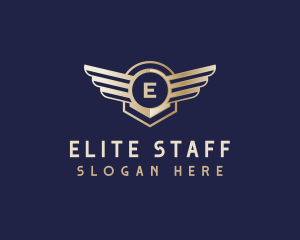 Premium Airline Wing Badge logo design