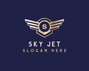 Premium Airline Wing Badge logo design