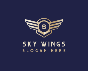 Premium Airline Wing Badge logo design