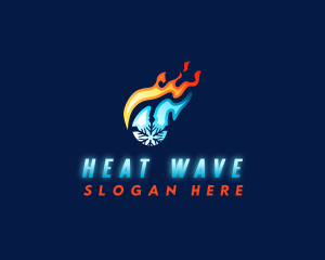 Heat - HVAC Cooling Heating logo design