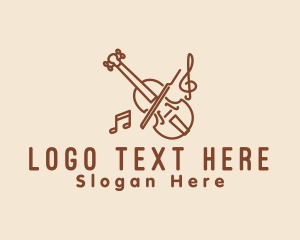 Music Lessons - Elegant Violin Music logo design