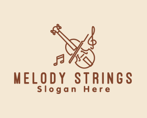 Elegant Violin Music logo design