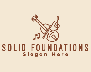 Music Instructor - Elegant Violin Music logo design