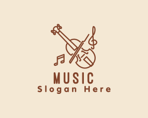 Elegant Violin Music logo design