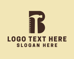 Letter B - Hammer Repair Tool logo design
