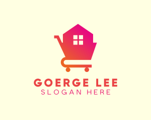 Online Shopping - House Shopping Cart logo design