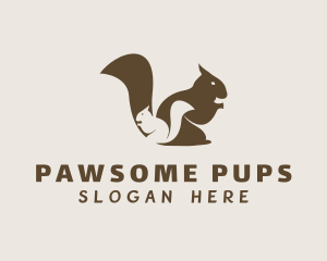 Brown Squirrel & Pup logo design