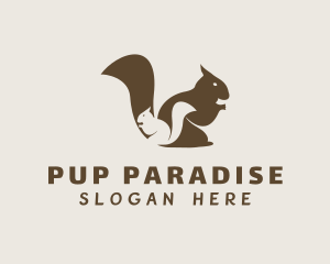 Brown Squirrel & Pup logo design