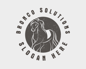 Bronco - Rustic Horse Racing logo design