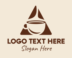 Coffee Machine - Triangle Hot Coffee logo design