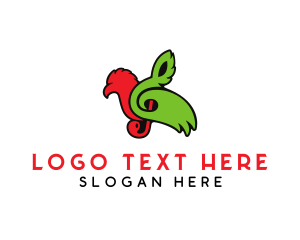 Song - Bird Treble Clef logo design