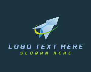 Paper Plane - Logistic Aviation Plane logo design