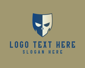Tattoo - Devil Skull Shield logo design