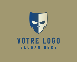 Scary - Devil Skull Shield logo design