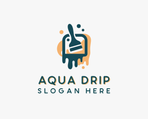 Drip - Dripping Paint Brush logo design