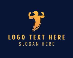Human - Strong Human Lightning logo design