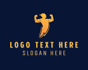 Man - Strong Human Lightning logo design