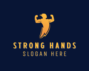 Strong Human Lightning logo design