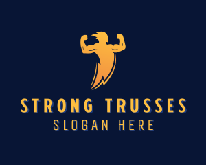 Strong Human Lightning logo design