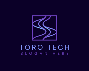 Tech Frequency Wave logo design