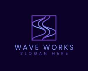 Tech Frequency Wave logo design