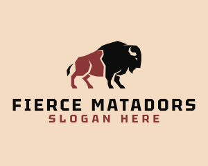 Bullfighting - Wild Bison Bullfighter logo design