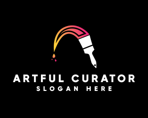 Gradient Paint Brush logo design