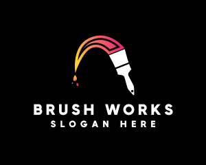 Brush - Gradient Paint Brush logo design