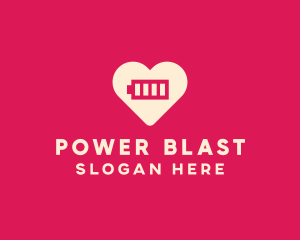 Battery Power Heart logo design