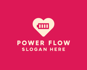 Battery Power Heart logo design