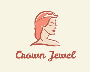 Pageantry - Red Princess Bust logo design