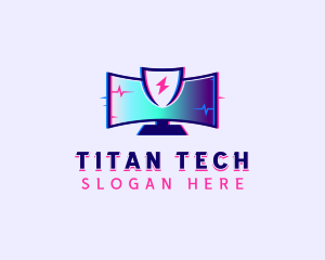 Tech Computer Monitor logo design