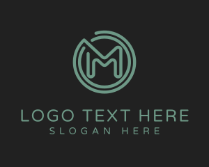 Corporations - Modern Line Art Coin Letter M logo design