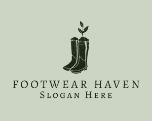Green Gardening Boots logo design