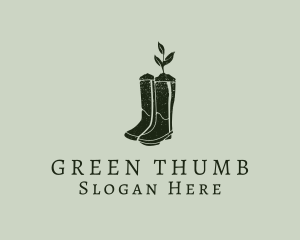 Green Gardening Boots logo design