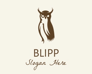 Brown Owl Bird Logo
