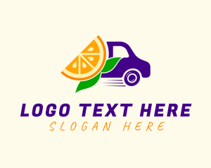 Grocery - Orange Express Truck logo design