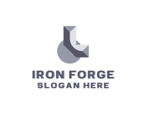 Foundry - Metal Ironwork Fabrication Letter L logo design