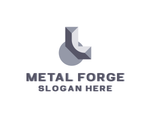 Foundry - Metal Ironwork Fabrication Letter L logo design
