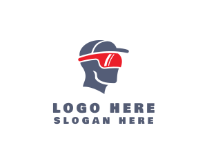 Man - Sports Vizor Cap logo design