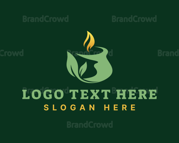 Organic Leaves Candle Logo