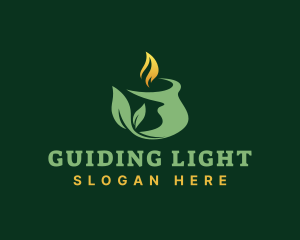 Organic Leaves Candle logo design