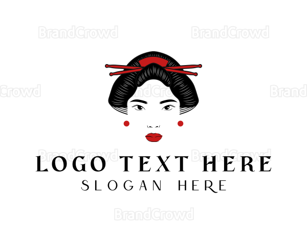 Asian Geisha Woman Logo