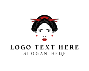 Japanese - Asian Geisha Woman logo design