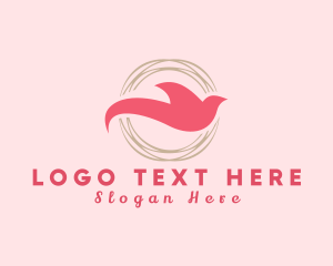 Peaceful - Elegant Dove Nest Circle logo design