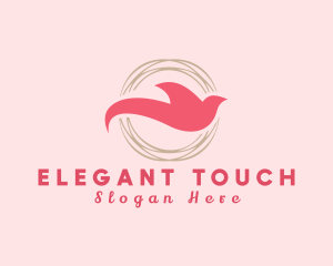 Delicate - Elegant Dove Nest Circle logo design